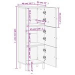 vidaXL Armoire latérale 40x33x110 cm bois massif de manguier