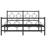 vidaXL Cadre de lit métal sans matelas avec pied de lit noir 135x190cm
