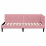 vidaXL Cadre de lit d'angle avec tête de lit Rose 80 cm x 200 cm tissu