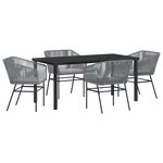 vidaXL Ensemble de salle à manger pour jardin 5 Pièces Gris Poly rotin