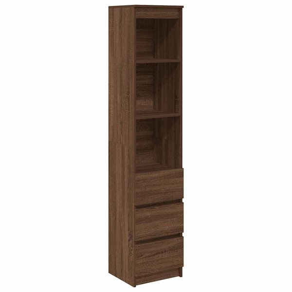vidaXL Buffet haut chêne marron 37 5x35x180 cm bois d'ingénierie