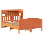 vidaXL Lit bibliothèque sans matelas cire marron 140x190 cm pin massif