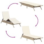 vidaXL Chaise longue avec coussin beige résine tressée
