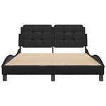 vidaXL Cadre de lit sans matelas Zadar noir 140x190 cm similicuir