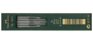 Boite de 10 mines TK 9071 noir foncé dureté: 4H FABER-CASTELL