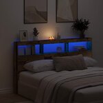 vidaXL Armoire tête de lit avec LED vieux bois 180x17x102 cm