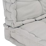 vidaXL Coussins de plancher de palette lot de 2 Coton Gris