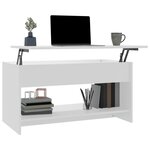 vidaXL Table basse blanc 102x50x52 5 cm bois d'ingénierie