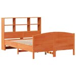 vidaXL Lit bibliothèque sans matelas cire marron 120x200 cm pin massif