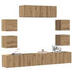 vidaXL Ensemble de meuble TV mural 7 Pièces chêne artisanal
