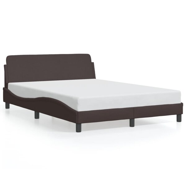 vidaXL Cadre de lit sans matelas marron foncé 140x200 cm tissu