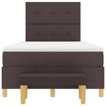 vidaXL Lit à ressorts avec matelas Marron foncé 120 x 190 cm tissu