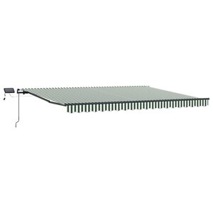 vidaXL Auvent Rétractable Vert et blanc 400 ×300 cm tissu