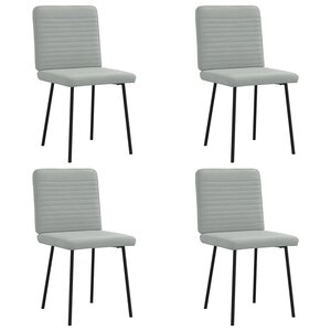 vidaXL Chaises à manger lot de 4 Gris clair Velours