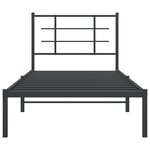 vidaXL Cadre de lit métal sans matelas avec tête de lit noir 90x190 cm