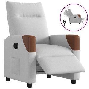 vidaXL Fauteuil inclinable électrique gris nuage tissu