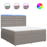 vidaXL Sommier à lattes de lit avec matelas Taupe 200x200 cm Tissu