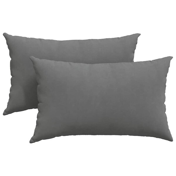 vidaXL Coussins de canapé 2 pc tissu Gris foncé 50 x 30 cm