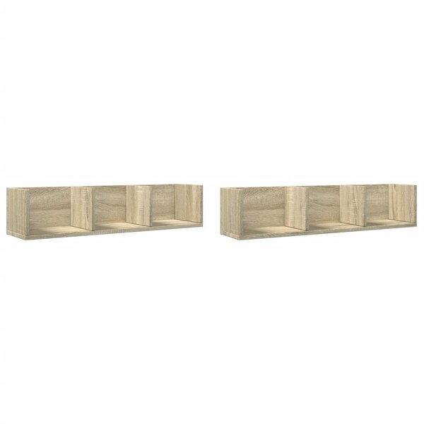 vidaXL Armoires murales 2Pièces chêne sonoma 75x18x16 5cm bois ingénierie