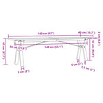 vidaXL Table basse cadre en Y 160x40x45 cm bois de pin massif et acier