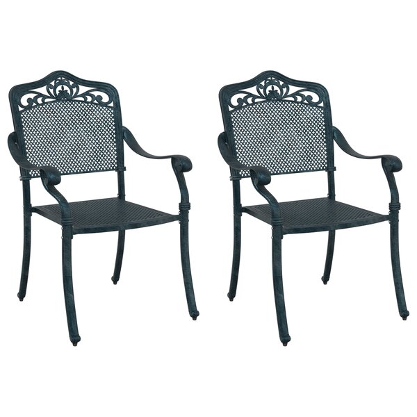 Chaises de jardin vidaXL 2 pièces en aluminium vert