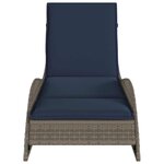 vidaXL Chaise longue avec coussin Gris 60x205x73 cm Résine tressée
