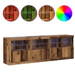 vidaXL Buffet avec lumières LED en vieux bois 202x37x67 cm bois reconstitué