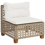 vidaXL Salon de jardin avec coussins 6 Pièces beige résine tressée