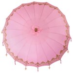 vidaXL Parasol balinais Rose (210-220) x 260 cm Coton et bois massif