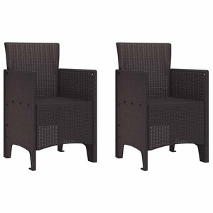 vidaXL Chaise de jardin 2 Pièces Marron 53 x 49 x 85 cm PP