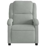 vidaXL Fauteuil inclinable de massage gris clair velours