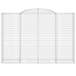 vidaXL Paniers à gabions arqués 2 Pièces 300x50x200/220 cm fer galvanisé
