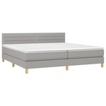 vidaXL Sommier à lattes de lit matelas LED Gris clair 200x200 cm Tissu