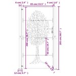 vidaXL Portail de jardin 105x205 cm acier corten conception de l'arbre