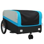 vidaXL Remorque de vélo noir et bleu 45 kg fer