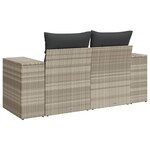 vidaXL Canapé de jardin 2 places et coussins gris clair résine tressée