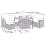 vidaXL Salon de jardin avec coussins 9 Pièces beige résine tressée acacia