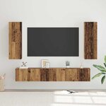 vidaXL Ensemble meuble TV 4 Pièces Bois ancien 30 5 x 30 x 90 cm