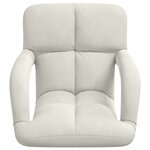 vidaXL Fauteuil de sol ajustable Crème Velours
