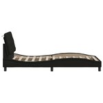 vidaXL Cadre de lit avec LED sans matelas noir 90x200 cm tissu
