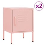 vidaXL Tables de chevet 2 Pièces Rose 35x35x51 cm Acier