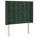 vidaXL Sommier à lattes de lit matelas et LED Vert foncé 100x200 cm