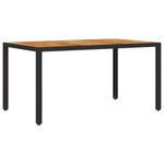 vidaXL Ensemble à manger de jardin et coussins 5 Pièces noir rotin acacia