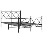 vidaXL Cadre de lit métal sans matelas avec pied de lit noir 120x200cm