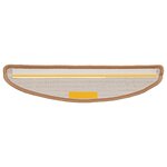 vidaXL Tapis d'escalier 30 pièces 56 x 17 x 3 cm Beige Demi-rond