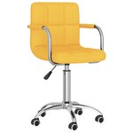 vidaXL Chaise pivotante de bureau Jaune moutarde Tissu