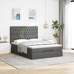 VidaXL Cadre de lit ottoman avec matelas gris foncé 140x190 cm tissu