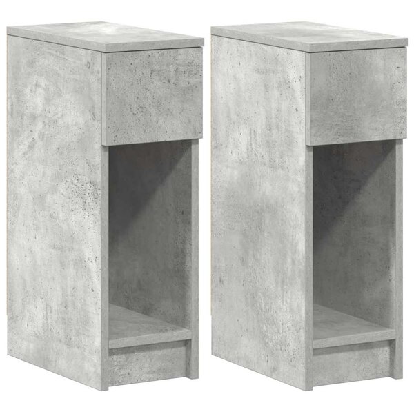 vidaXL Tables de chevet avec tiroir 2 Pièces gris béton 20x36x60 cm