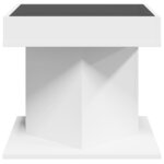 vidaXL Table basse avec LED blanc 50x50x45 cm bois d'ingénierie