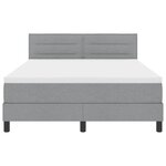 vidaXL Lit à ressorts avec tête de lit Gris clair 160 x 200 cm tissu